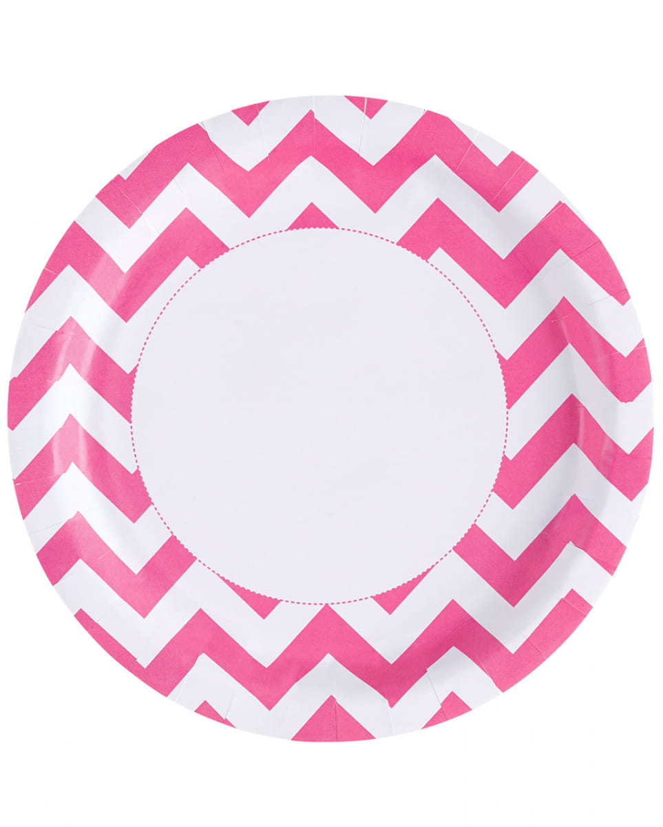 Zick-Zack Pappteller pink 8 St.