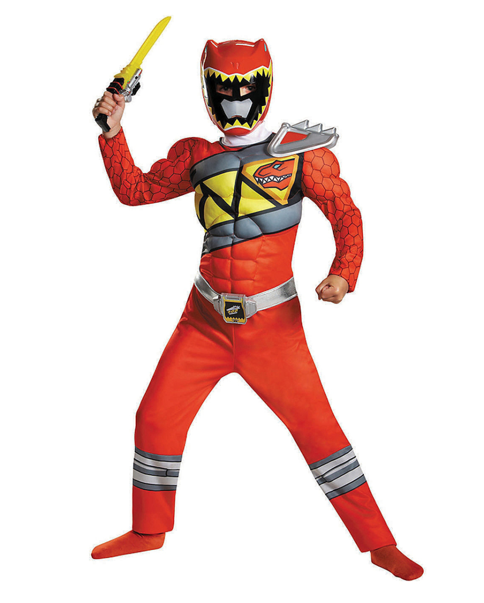 Roter Power Ranger Dino Charge Muskel Kostüm