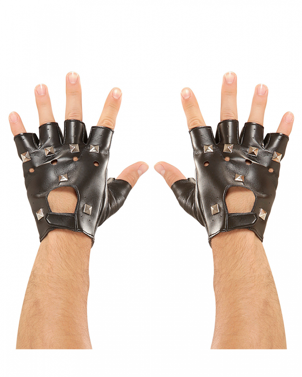 Rocker & Biker Handschuhe mit Nieten