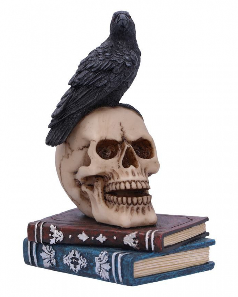 Rabe auf Totenkopf Gothic Figur 10cm
