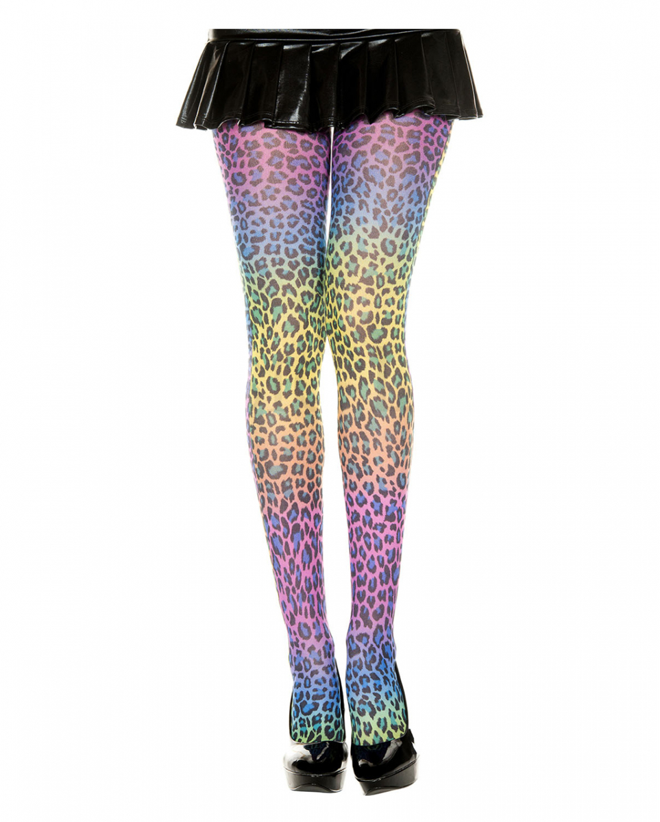Leoparden Strumpfhose Regenbogenfarben