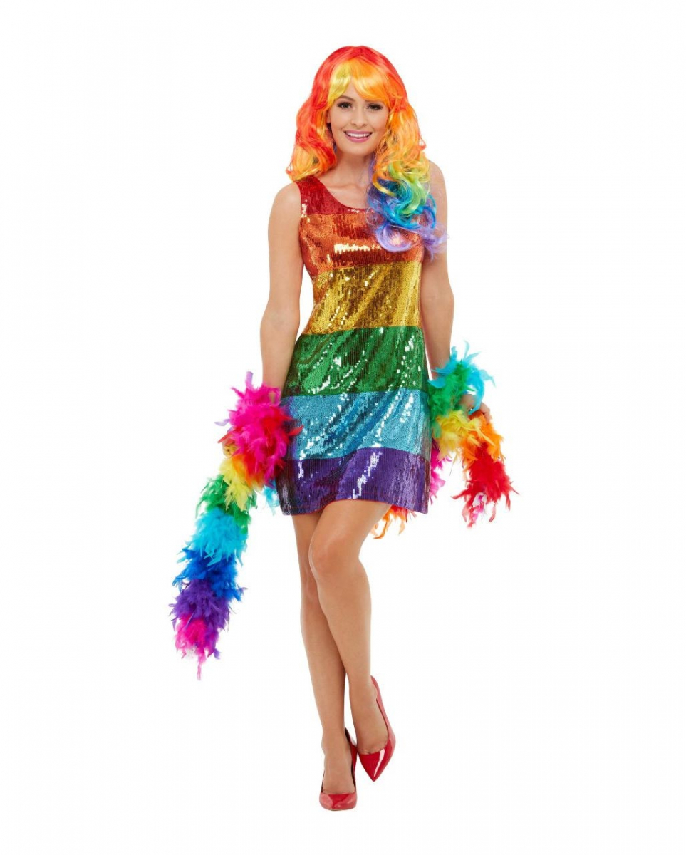 Rainbow Pailletten Glitter Kleid