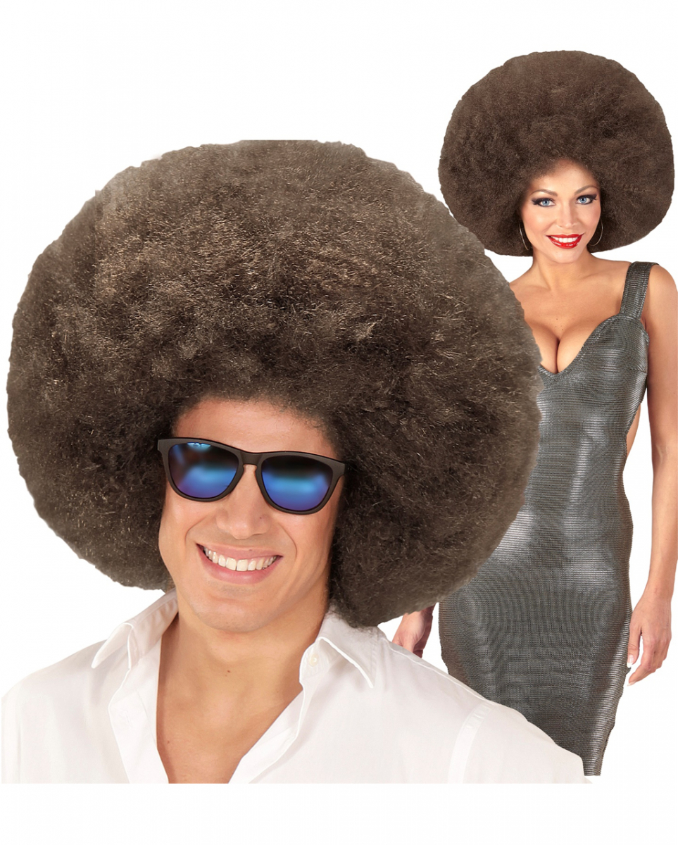 XL Afro Perücke Braun