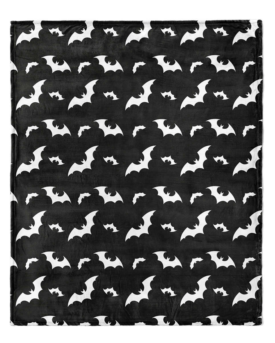 XL Gothic Kuscheldecke mit Fledermaus Motiv 152x178cm