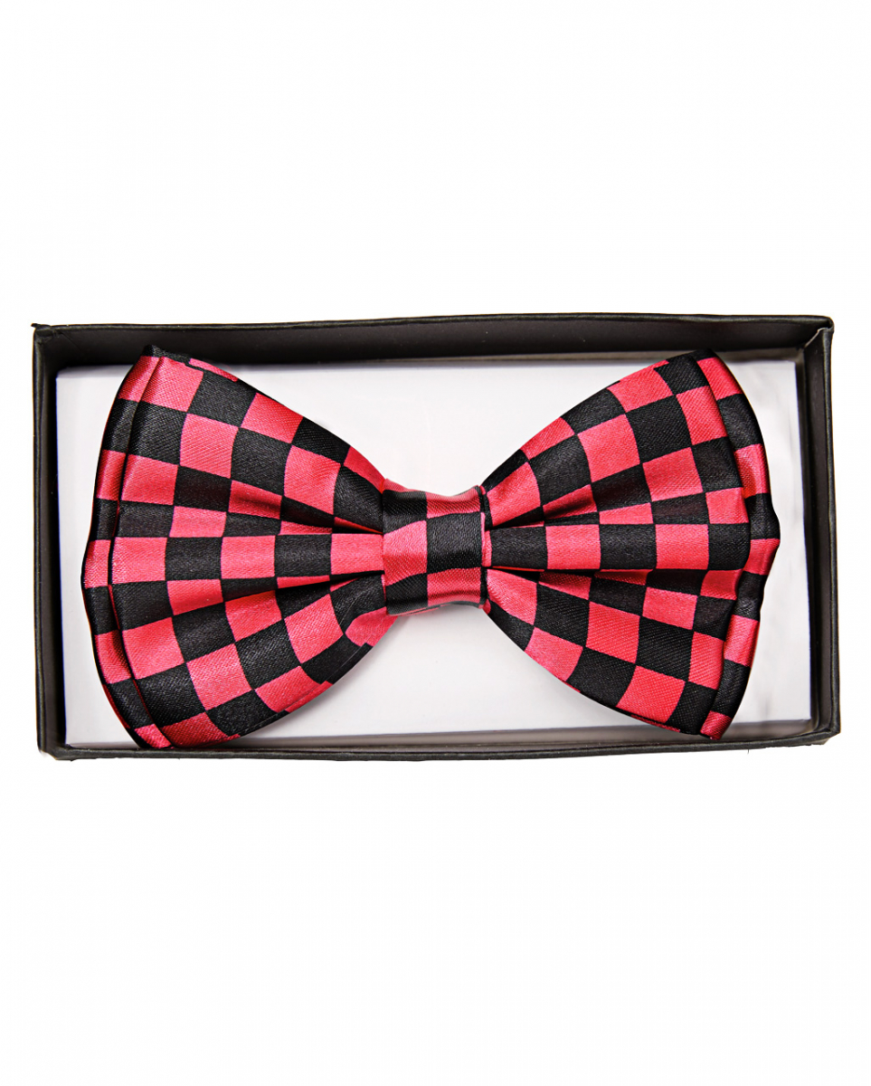 Schwarz-pinke Schachbrett Fliege Deluxe