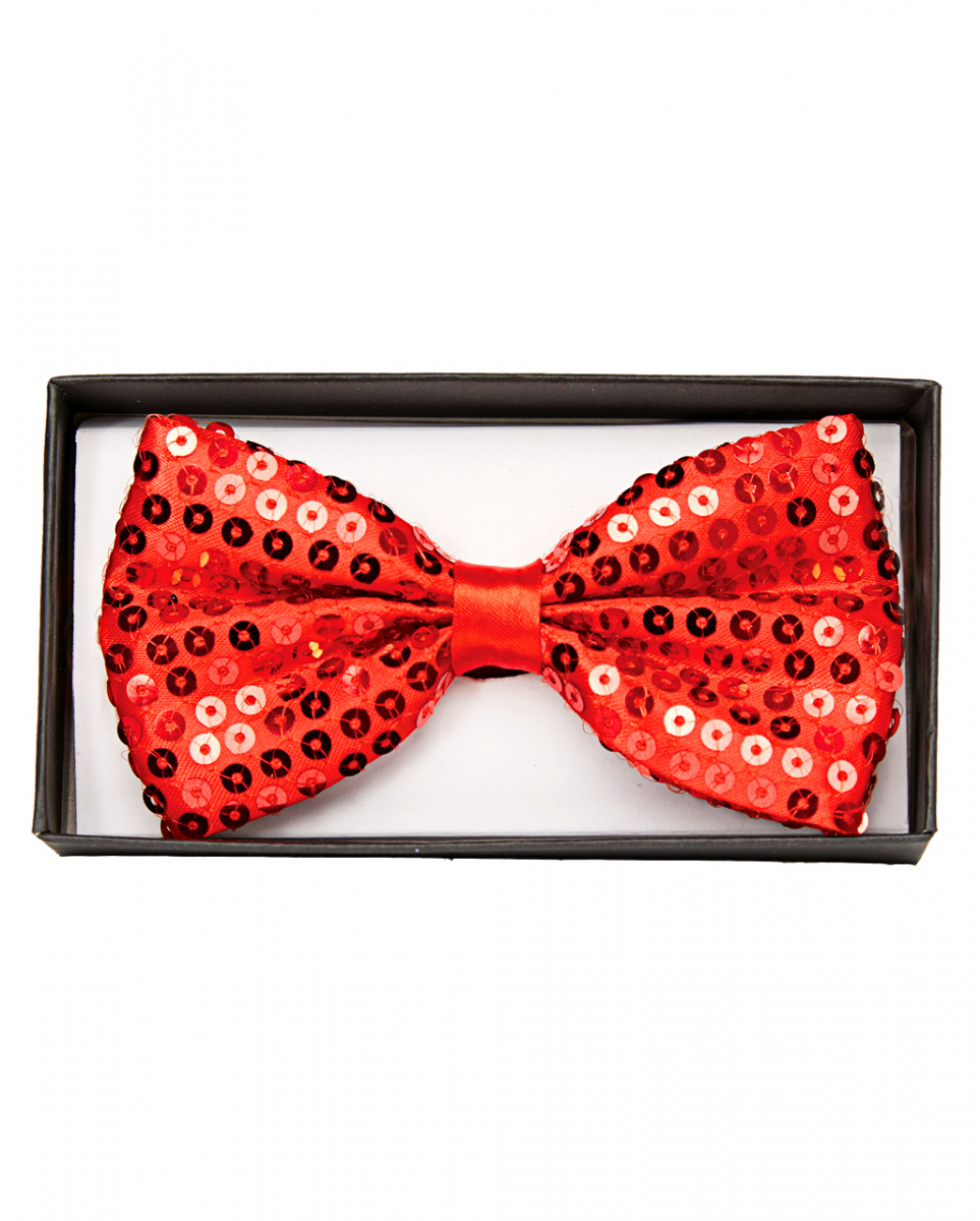 Pailletten Fliege Deluxe rot