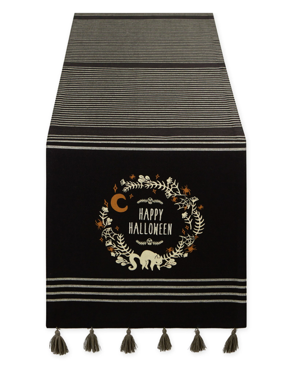 Happy Halloween Tischläufer mit Katze 183cm