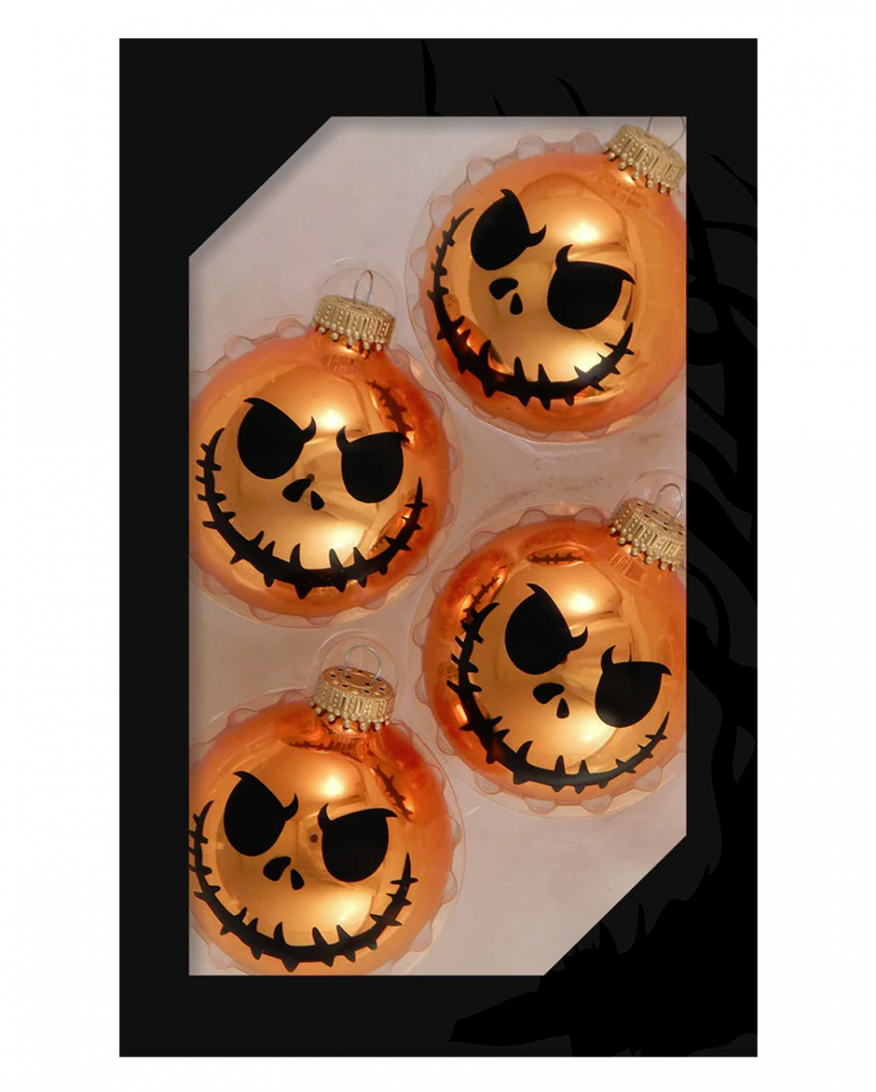 Spooky Halloween Pumpkin Christbaumkugeln Ø6,5cm 4 Stück