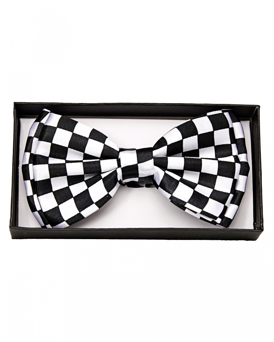 Schwarz-weiße Schachbrett Fliege Deluxe