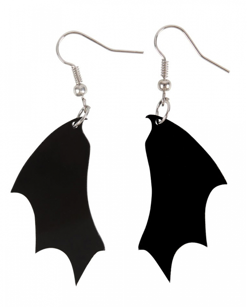 Schwarze Fledermaus-Flügel Ohrringe