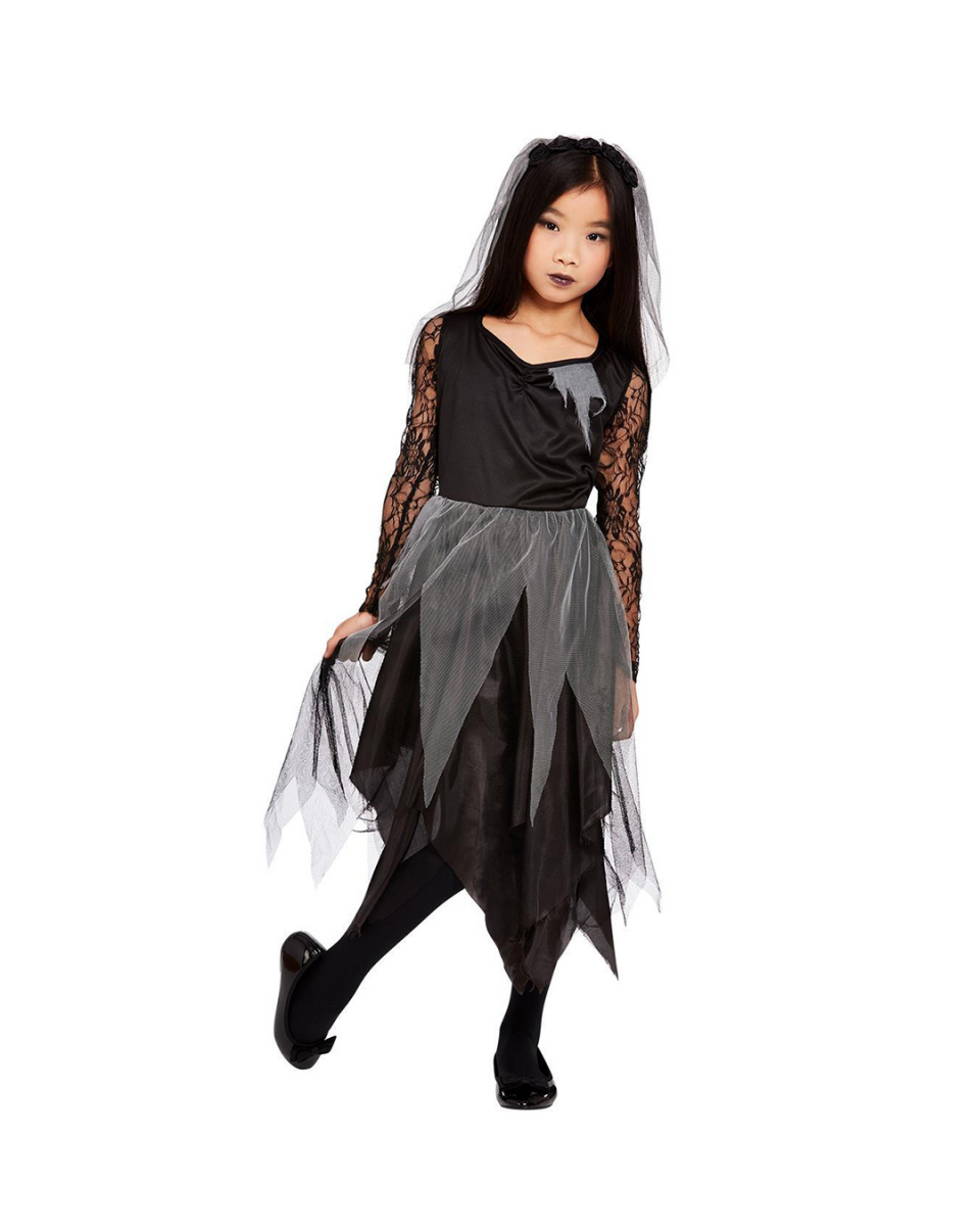 Fetziges Friedhofsbraut Kostüm für Kinder