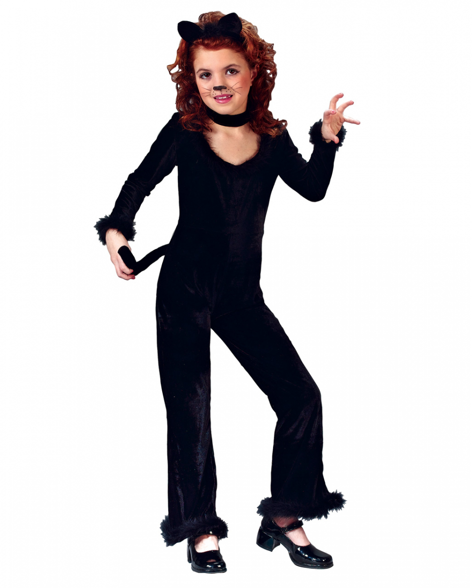 Schwarzes Katzenkostüm für Mädchen