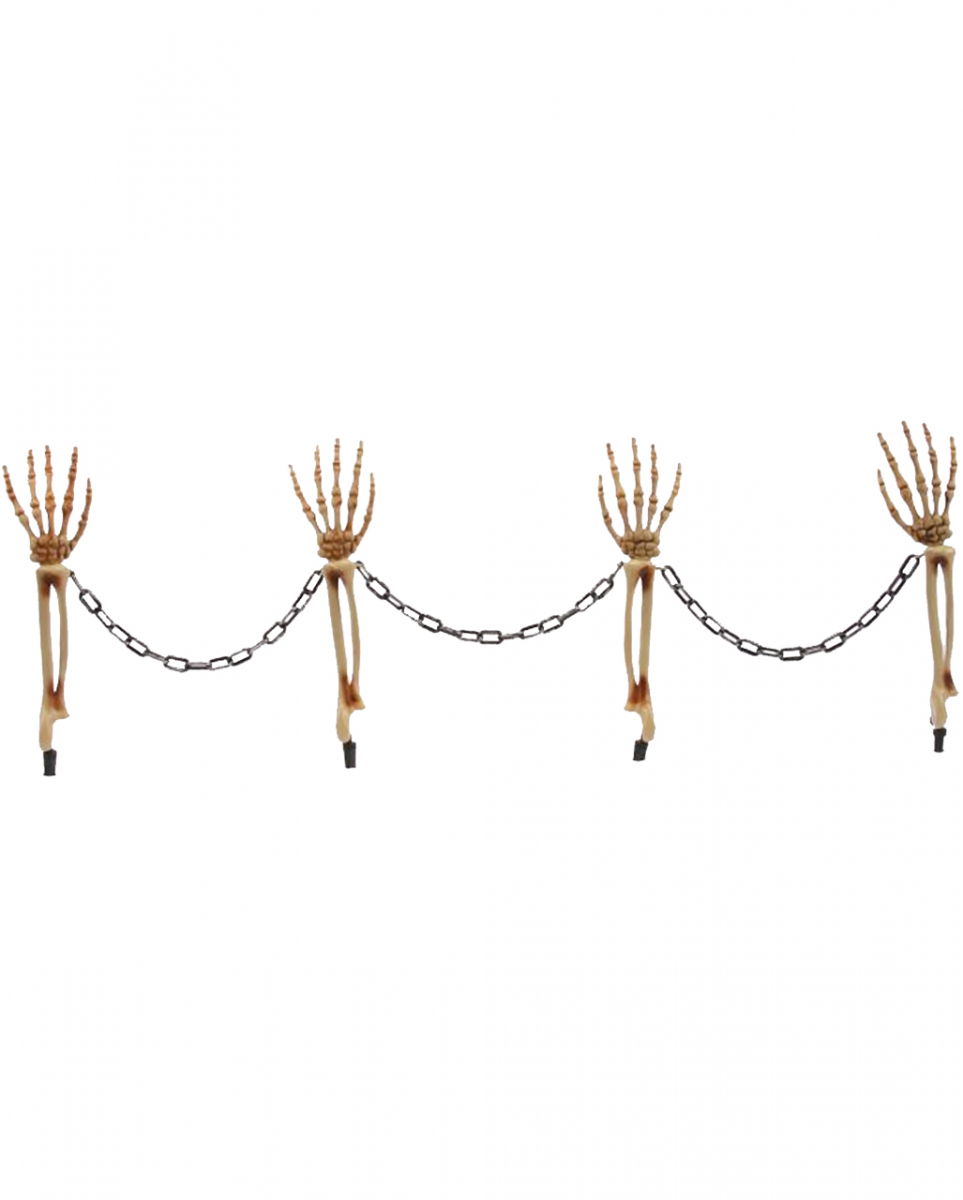 Skelett Hände mit Kette Gartenstecker