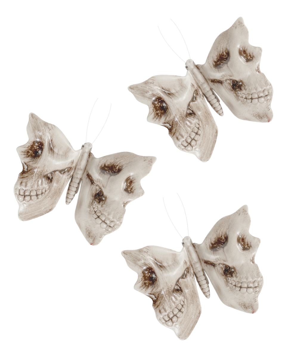 Totenkopf Schmetterling Deko-Clips 3 St.