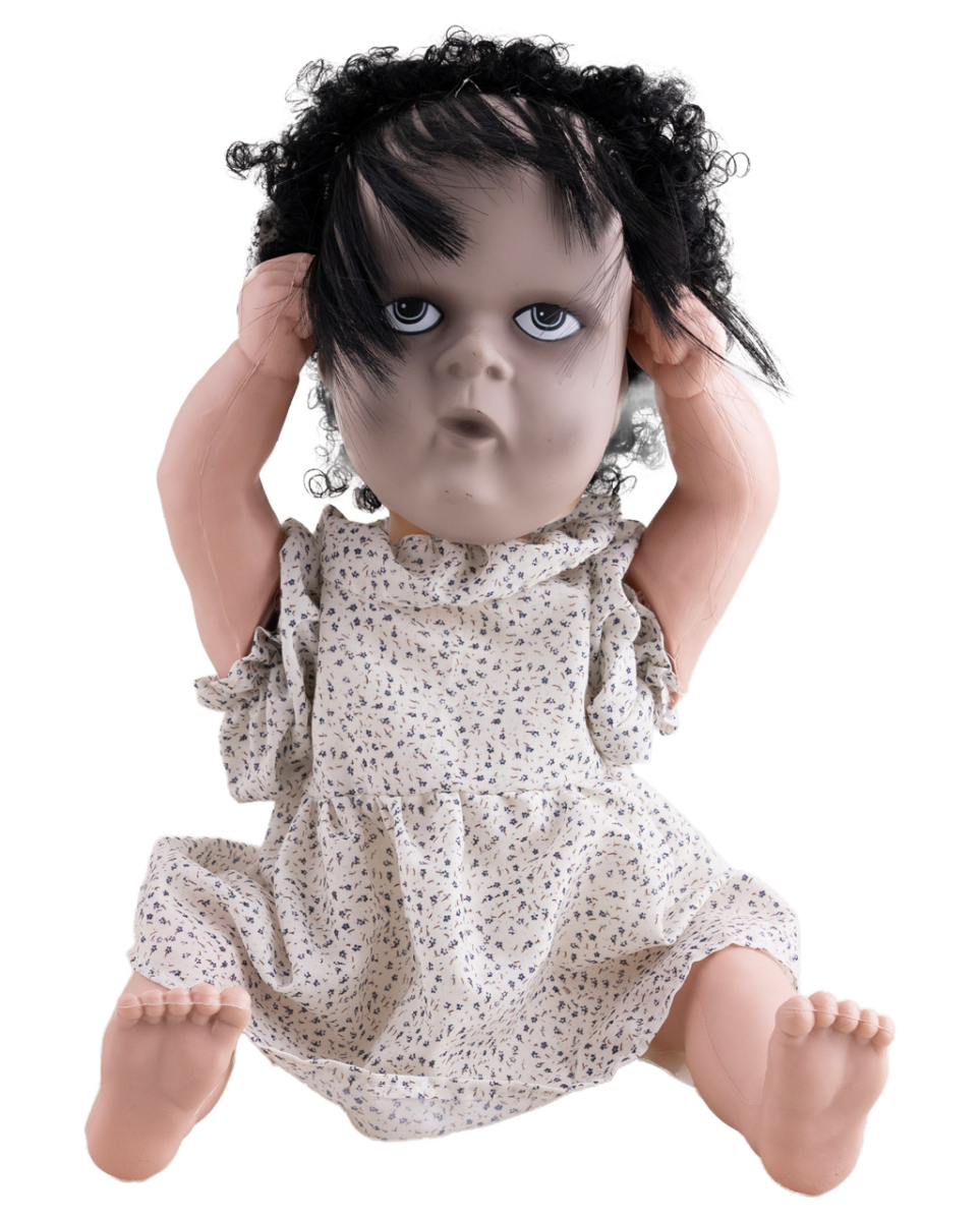 Scary Baby-Puppe mit Skelettgesicht Animatronic 40cm