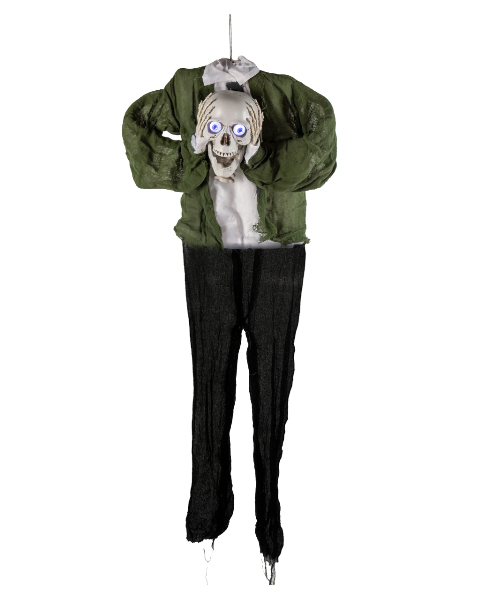 Sprechendes Skelett ohne Kopf Animatronic mit Licht & Sound 145cm