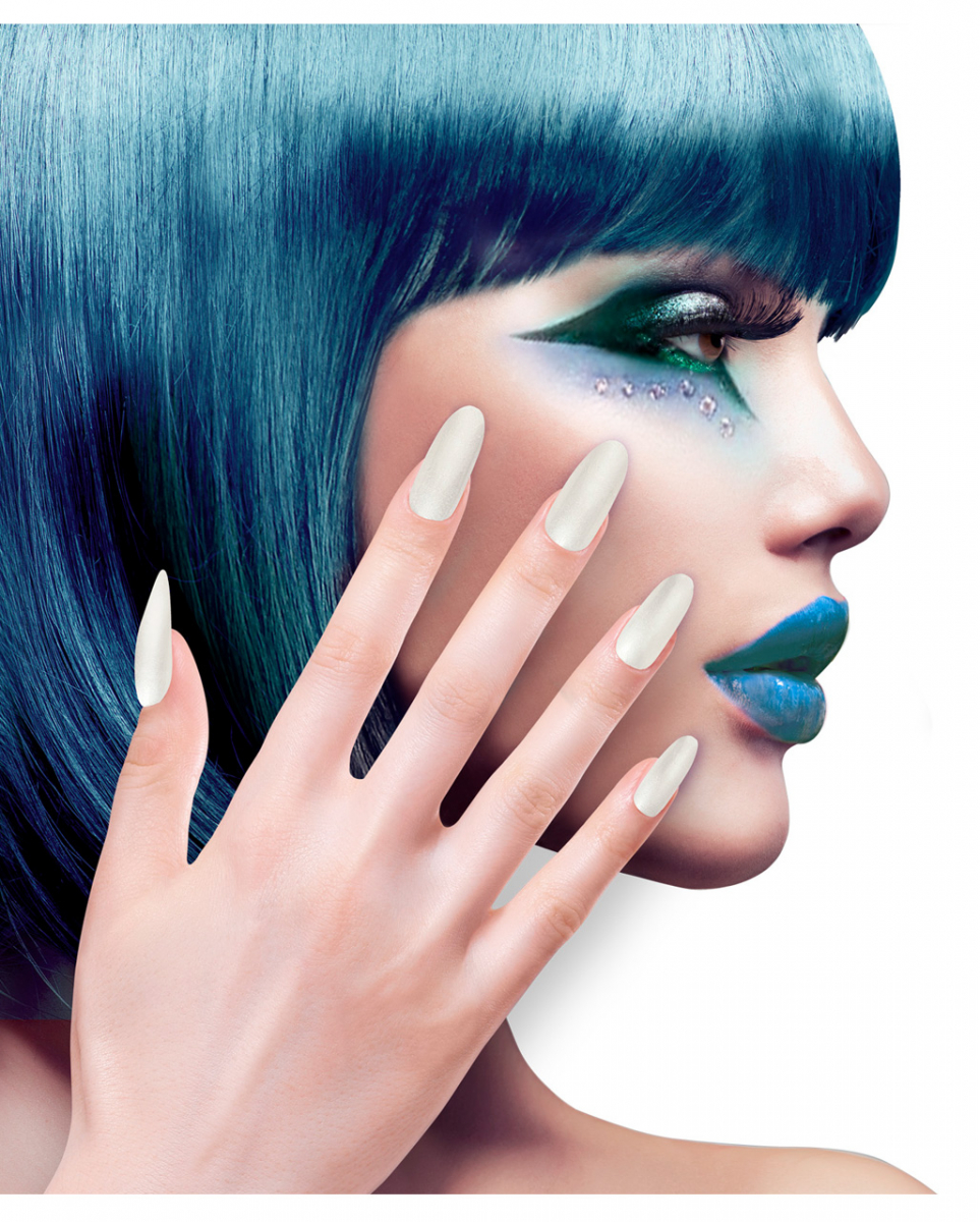 Perlmutt Stiletto Fingernägel 12 St.