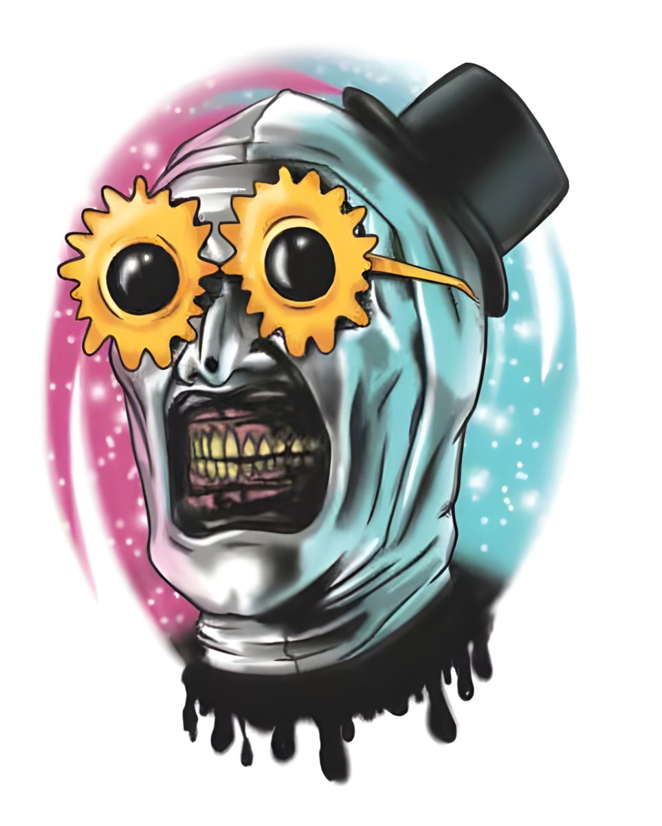 Terrifier- Art the Clown Sonnenblumen Brille Klebetattoo