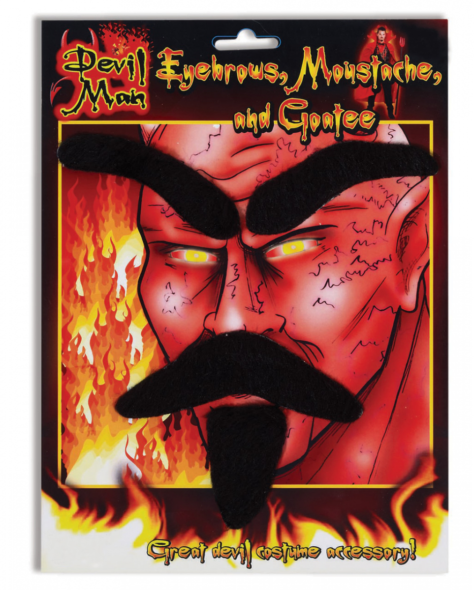 Schwarzer Teufelsbart mit Augenbrauen