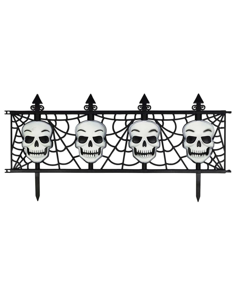 Totenschädel 'Gartenzaun' 63x32cm 2er-Set