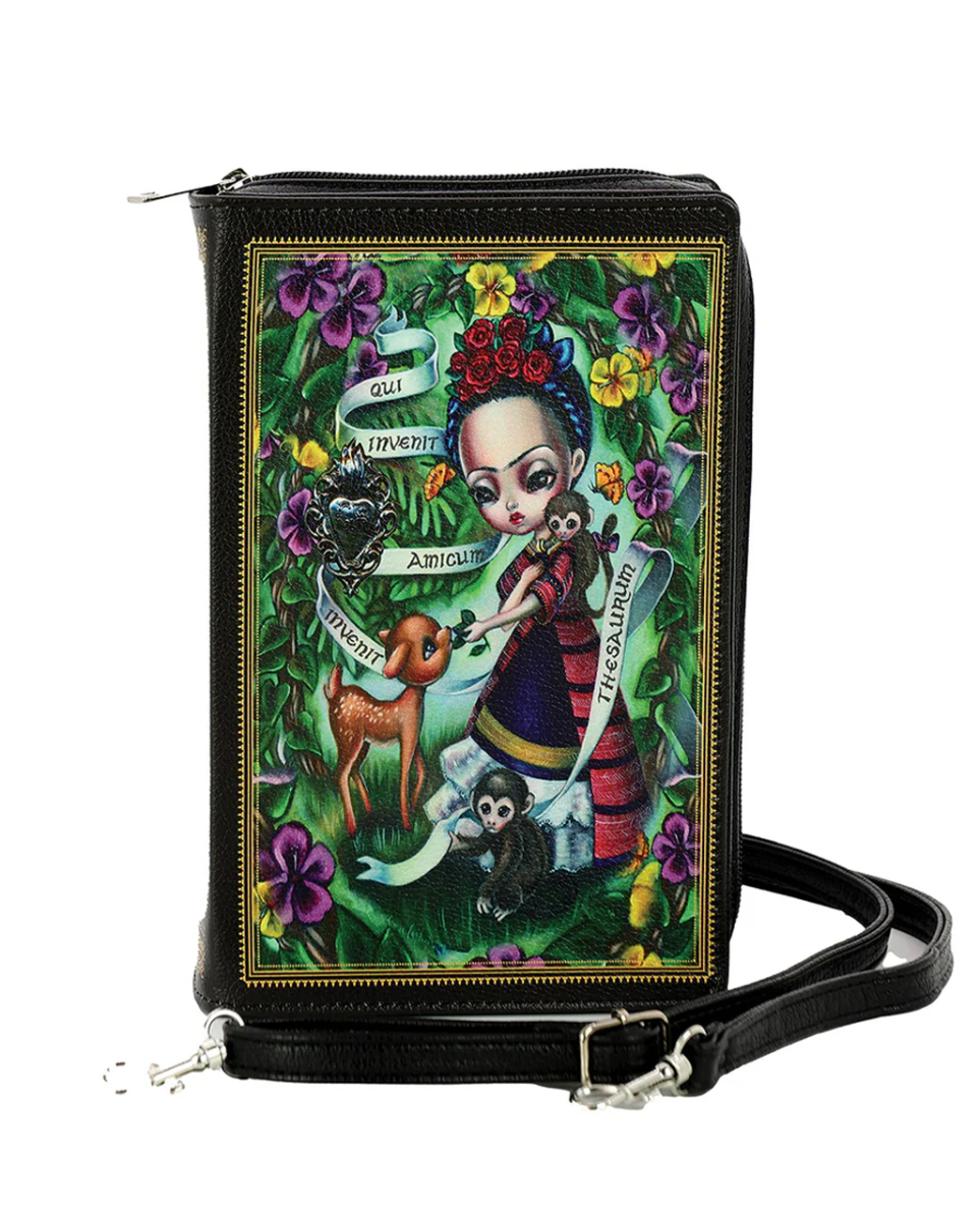 Monobrow Girl Book Clutch Handtasche