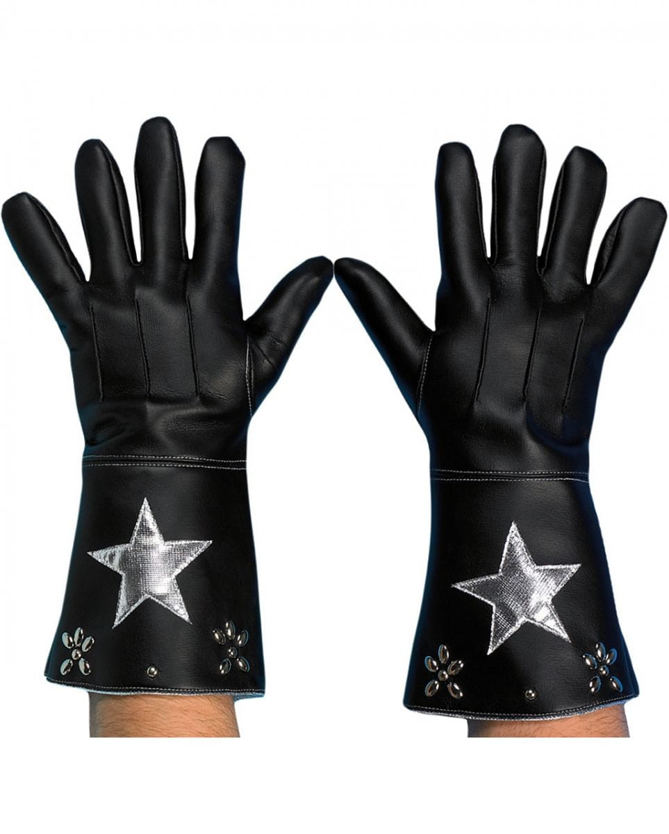 Schwarz-silberne Cowboy Handschuhe
