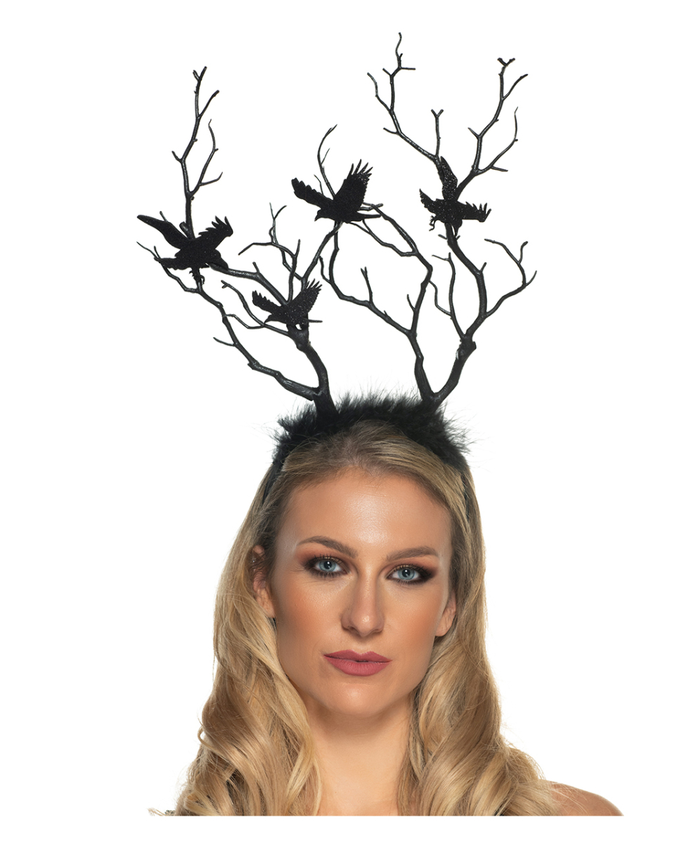 Waldfee Haarreif mit Ästen & Raben