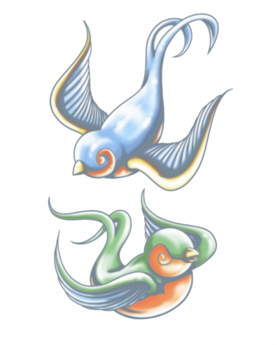 Vintage Schwalben Tattoo zum Aufkleben