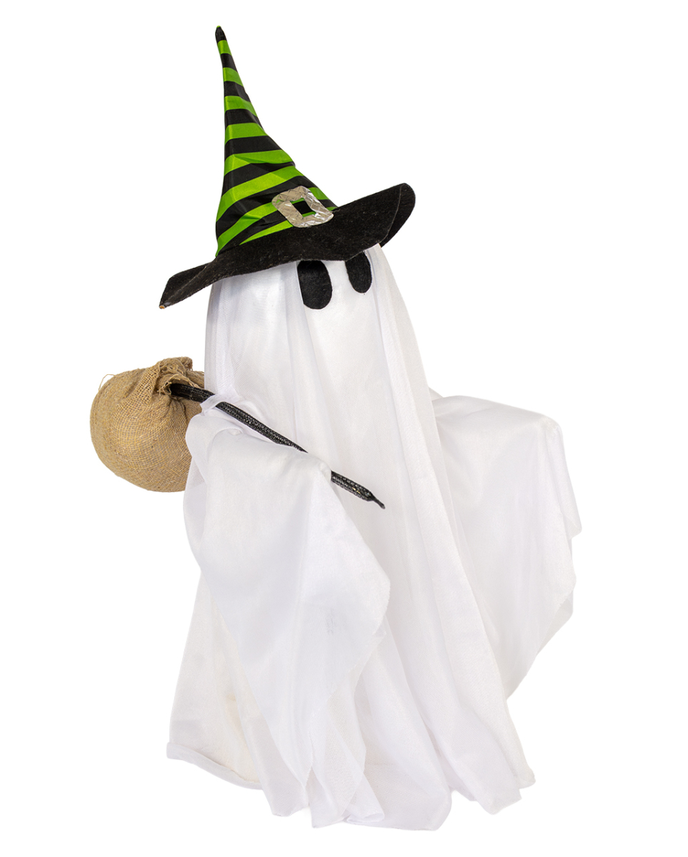 Geist mit Hexenhut & Wandersack Animatronic 45cm