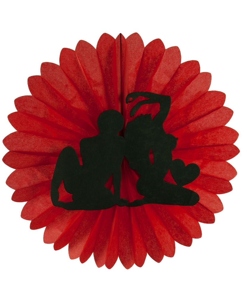Rot/Schwarze Rosette mit Liebespaar
