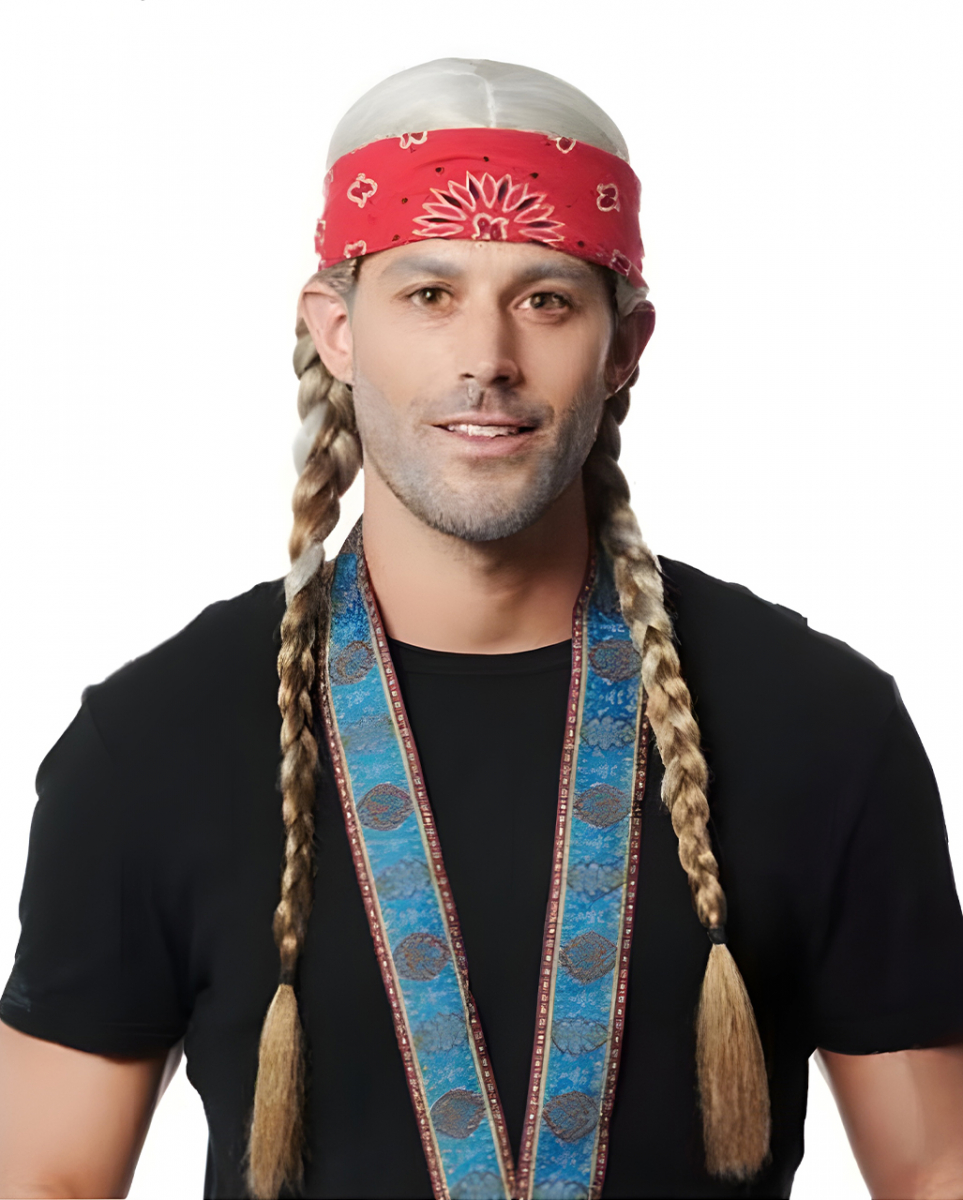 Country Rockstar Perücke mit Zöpfen