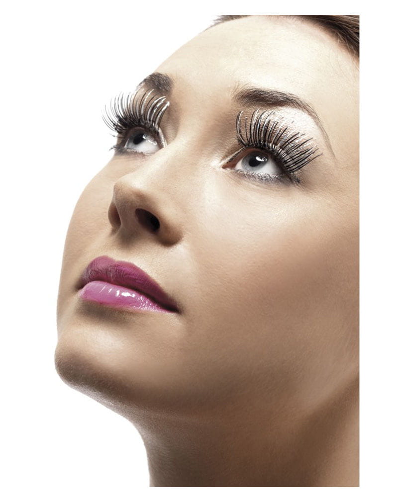 Klebewimpern Schwarz-Silber