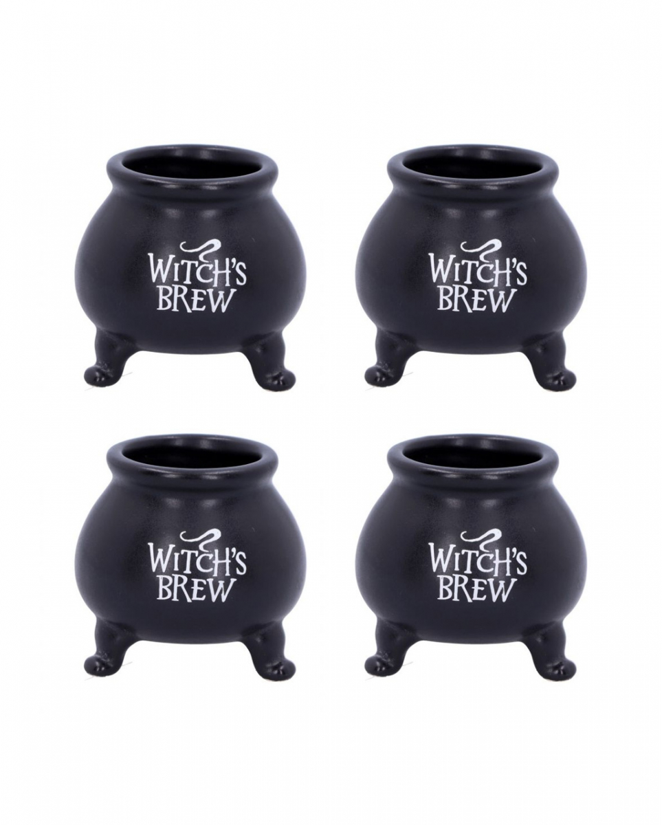 Witch's Brew Keramik Kessel Shotglas 4 Stück