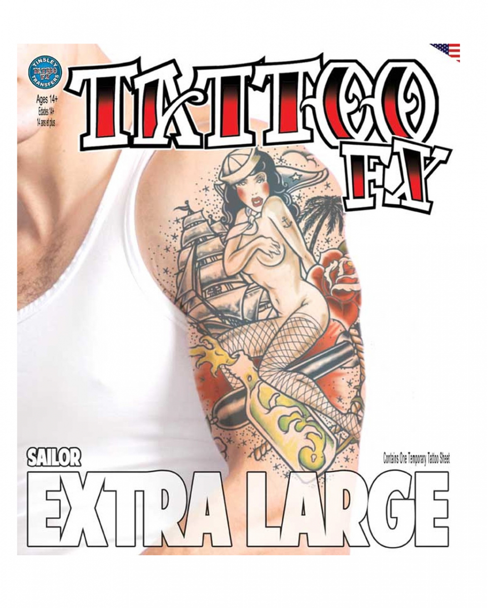 XXL Tattoo Vintage Sailor zum Aufkleben