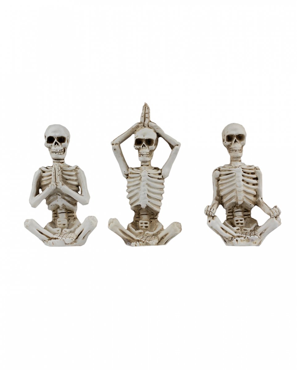 3 Yoga Skelett Figuren 8cm
