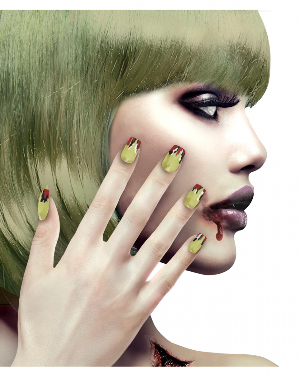 Zombie Fingernägel Selbstklebend 12 St.