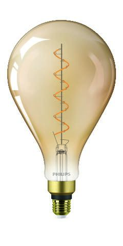 Philips LED E27 A160 Deko Giant Leuchtmittel 4,5W 300lm 1800K extra-warmweiss gold 16,2x16,2x29,3cm