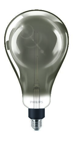 Philips LED E27 A160 Deko Giant Leuchtmittel 6,5W 200lm 1800K extra-warmweiss smoky dimmbar 16,2x16,2x29,3cm