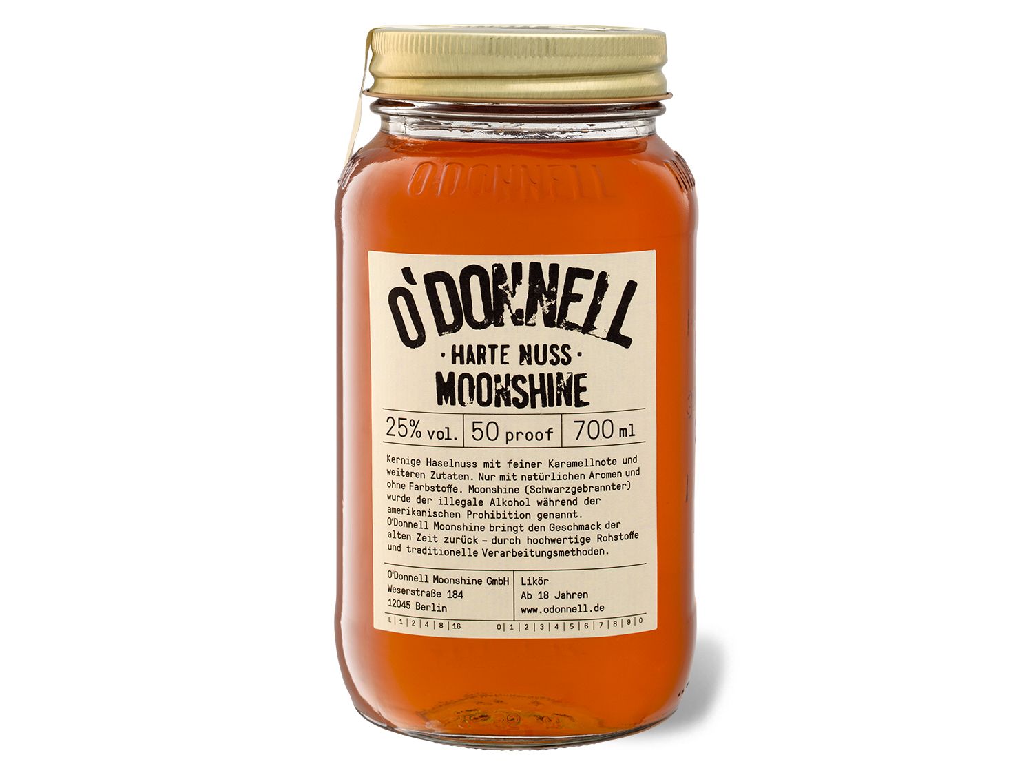 O`Donnel Moonshine Harte Nuss Likör 25% Vol