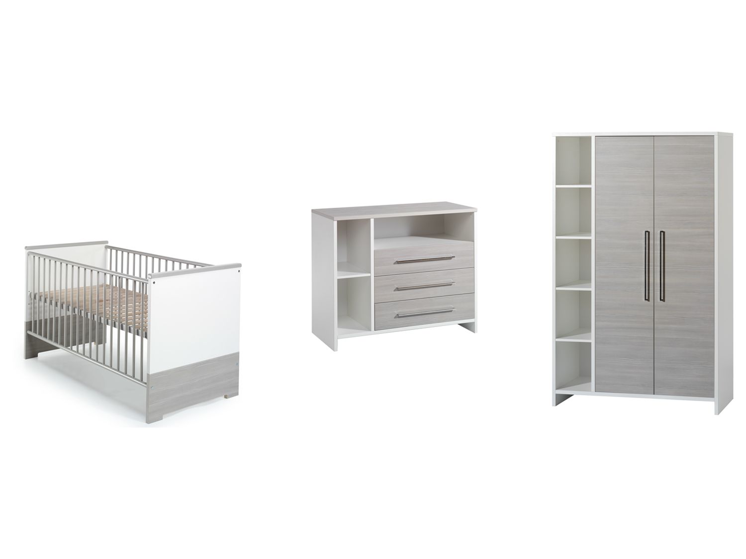 Schardt Kinderzimmer-Set Eco Silber (mit 2 Türer Schrank)