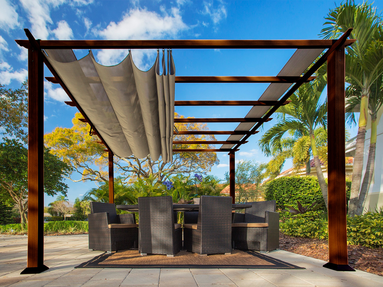 Paragon Outdoor USA USA Pavillon Florida/ Florenz (Chilean Ipe Braun, 350x350x235cm)