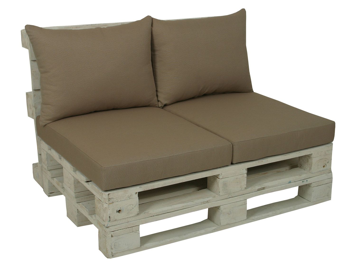 GO-DE Textil Loungemöbel Paletten-Kissen Lounge Kissen 2-teilig wasserabweisend (Beige)