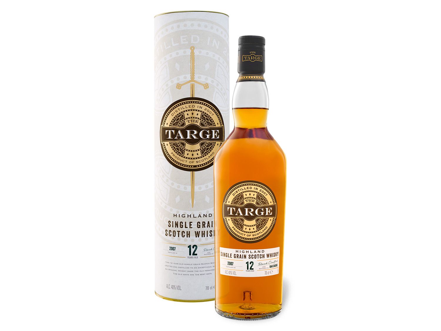 The Targe Highland Single Grain Scotch Whisky 12 Jahre mit Geschenkbox 40% Vol