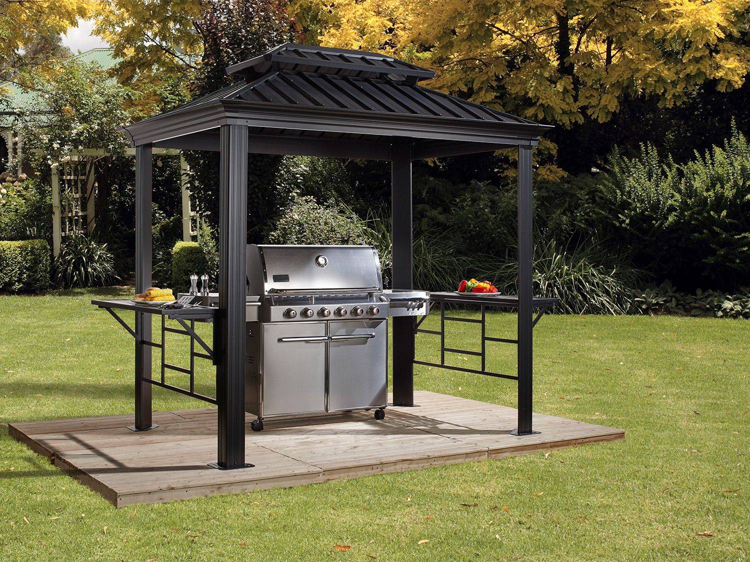SOJAG Canada Pavillon »Messina«, aus Aluminium und Stahl, mit Seitenablagen u. Rauchablass