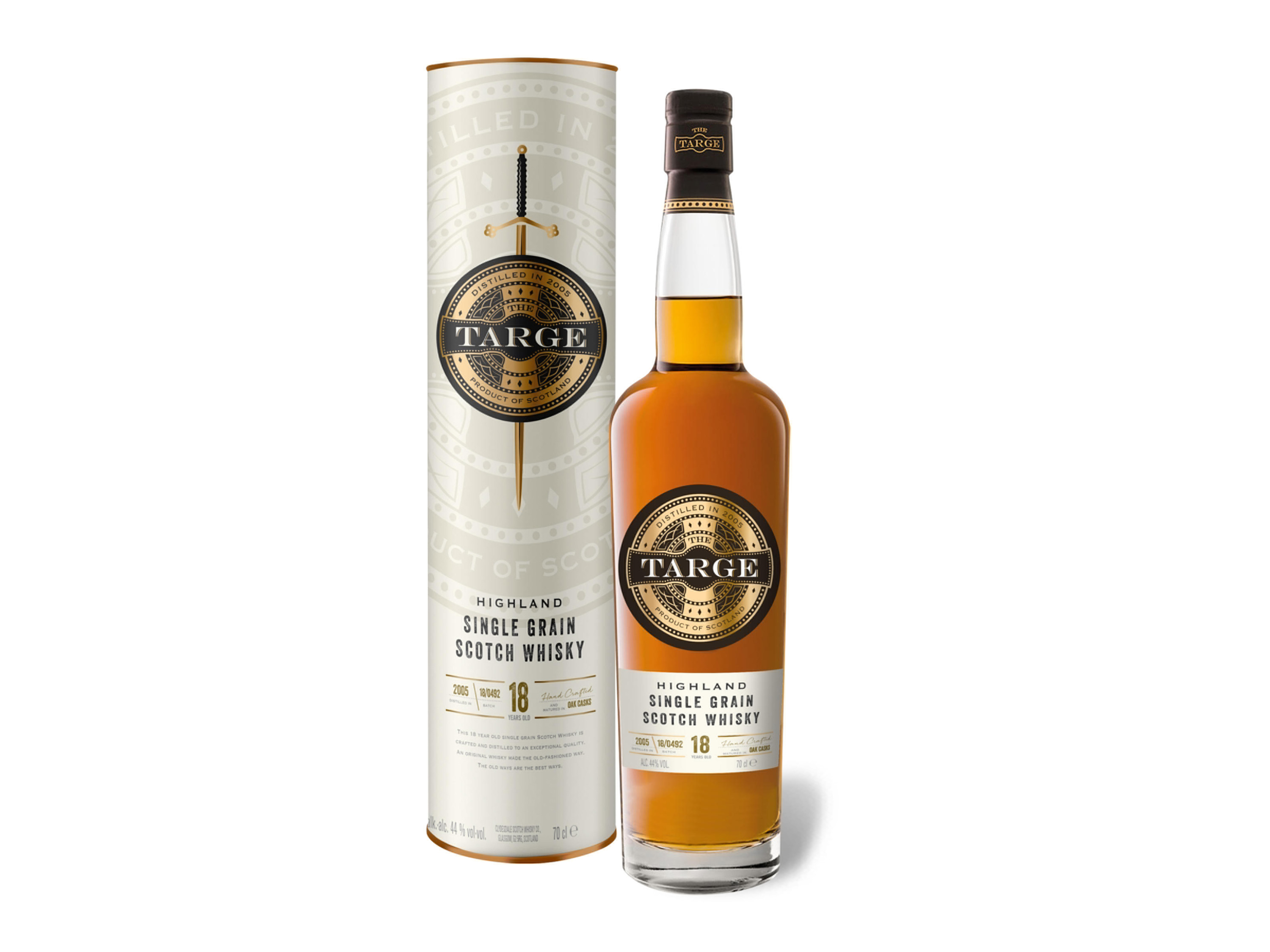 The Targe Highland Single Grain Scotch Whisky 18 Jahre mit Geschenkbox 44% Vol''