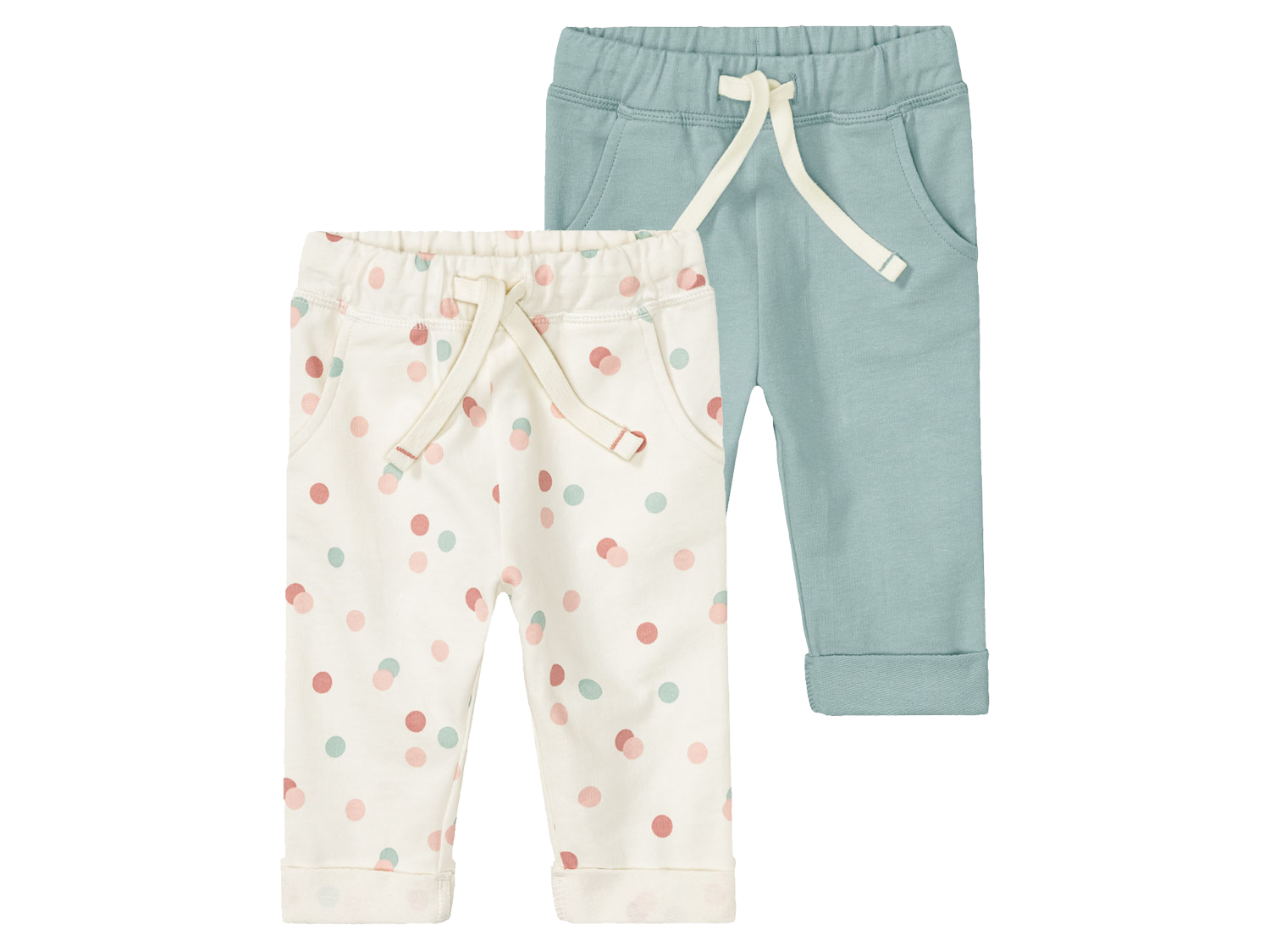 lupilu® Baby Jogginghosen (50/56, weiß/mint)