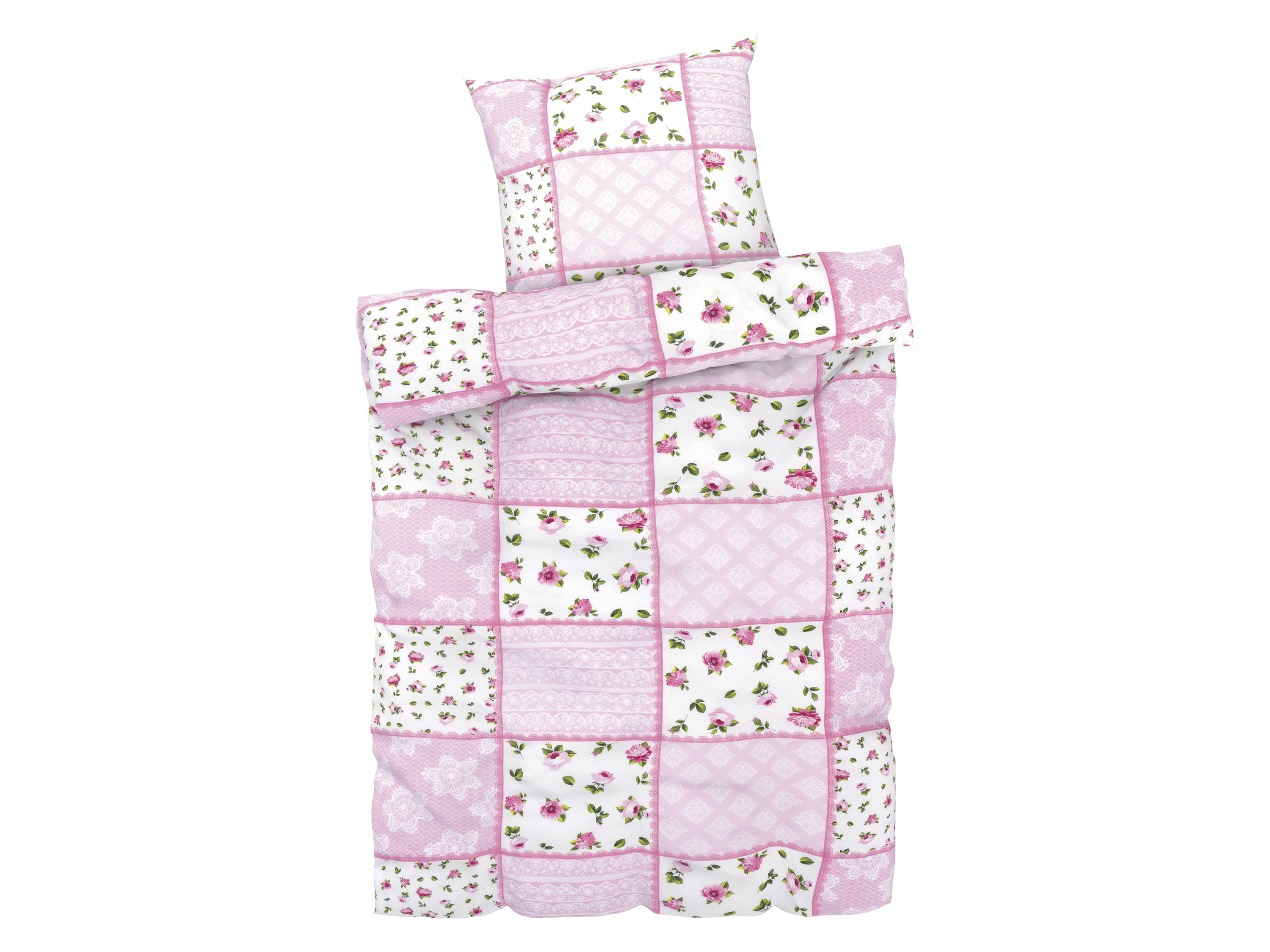 LIVARNO home Seersucker Bettwäsche, 155 x 220 cm (Rosen)