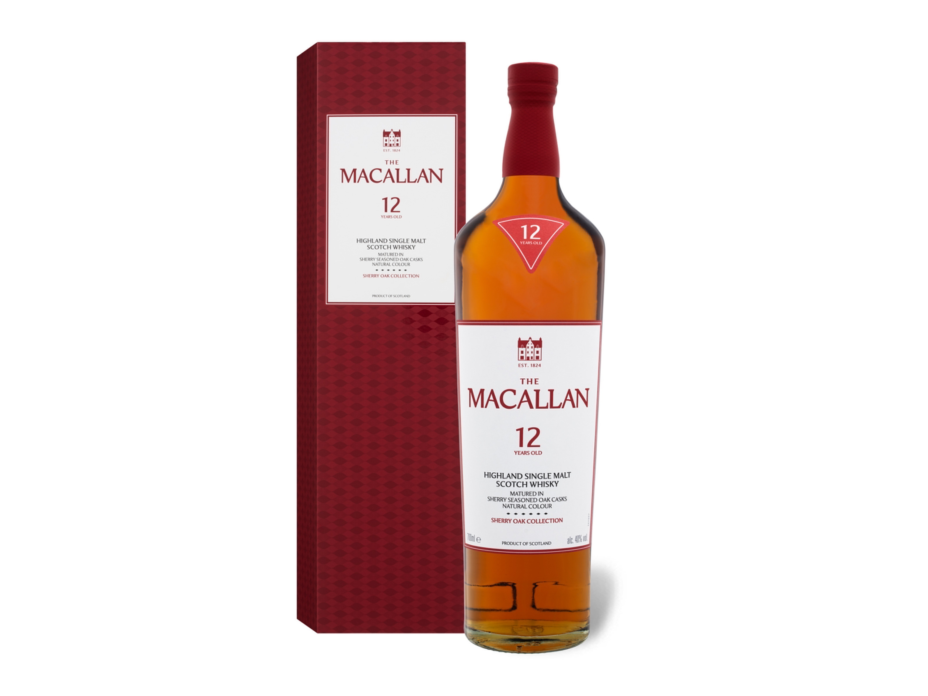 The Macallan Highland Single Malt Scotch Whisky Sherry Oak Cask 12 Jahre 40% Vol''