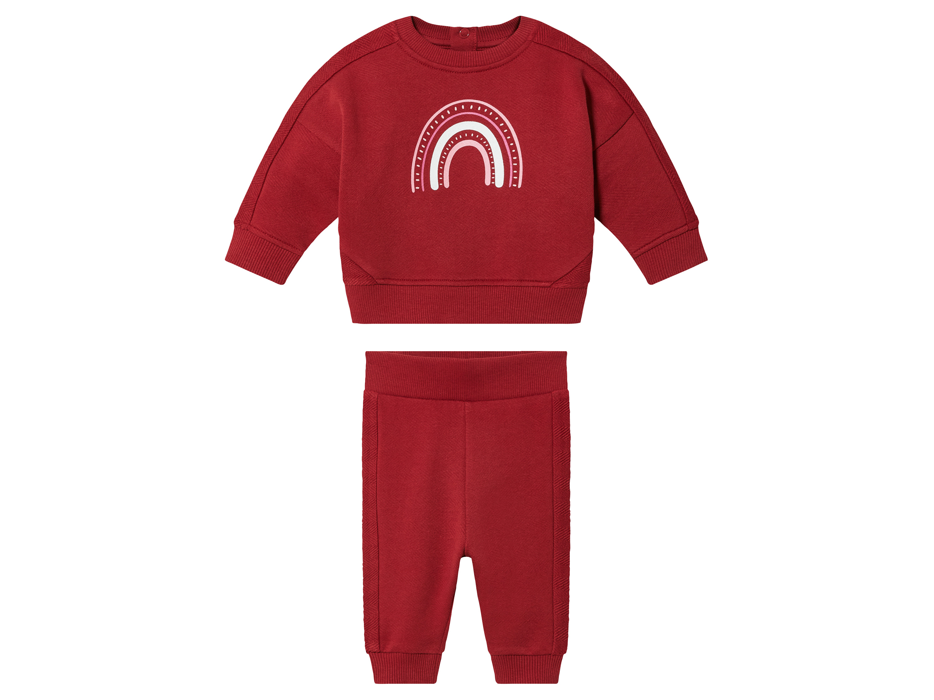 lupilu® Baby Jogginganzug, 2-teilig, aus reiner Bio-Baumwolle (Rot, 50/56)''