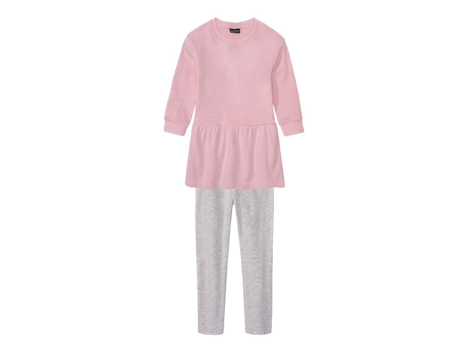 lupilu® Kleinkinder Sweatkleid und Leggins (rosa/grau, 110/116)